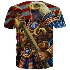 Eagle T shirts Men War Tshirts Novelty Animal Tshirts Casual Metal Shirt Print United States T-shirts 3d Short Sleeve summer - KYKU