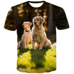 shirts Golden Retriever dog Puppy Cute Pets Casual art costume Cool man big Smart dogs