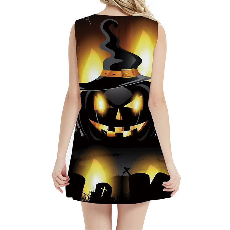 
Halloween Dress Women Pumpkin Ladies Dresses Sexy Short Cosplay 3d Print Evening Party Womens Clothing Vintage
                
