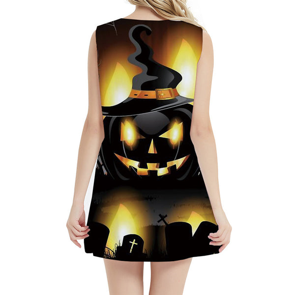 
Halloween Dress Women Pumpkin Ladies Dresses Sexy Short Cosplay 3d Print Evening Party Womens Clothing Vintage
                