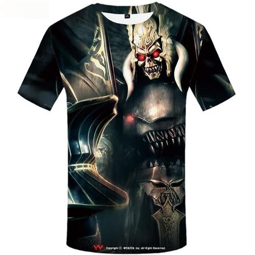 Grim Reaper T-shirt Men Skull Tshirts Casual Black Tshirts Novelty Military Tshirt Printed Metal Tshirts Cool Short Sleeve