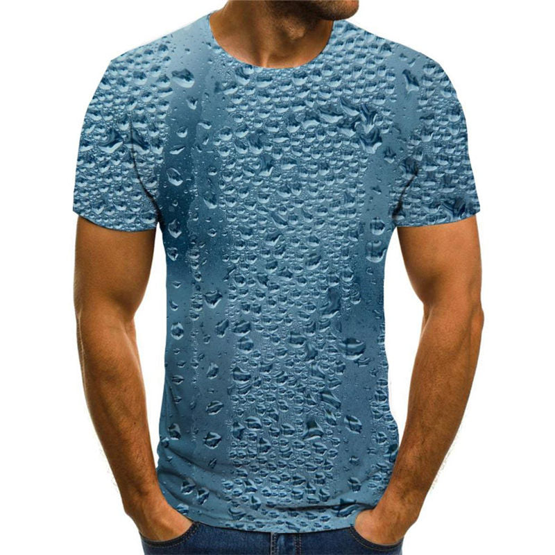 
Water droplet pattern on glass tshirt shirt tee special texture Cool art costume man different
                