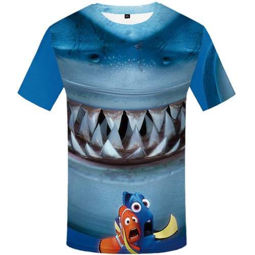 Fish T-shirt Men Shark T-shirts 3d War T shirts Funny Animal Tshirt Printed Harajuku T-shirts Graphic Short Sleeve Full Print - KYKU