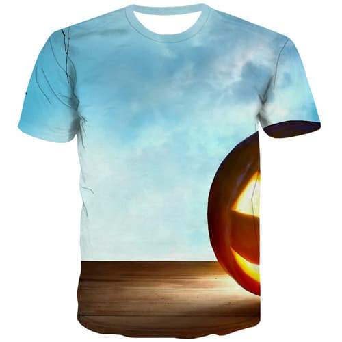 Pumpkin T-shirt Men Halloween Tshirt Anime Flame T shirts Funny Terror Tshirts Casual Harajuku Tshirts Cool Short Sleeve - KYKU