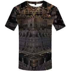 Metal T shirts Men Mechanical T-shirts 3d Psychedelic Shirt Print Military T-shirts Graphic Gothic Tshirt Anime Short Sleeve - KYKU