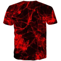 Psychedelic T shirts Men Space Galaxy T-shirts 3d Flame Tshirt Printed Red T shirts Funny Harajuku Shirt Print Short Sleeve - KYKU