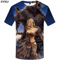 Bear T shirt Men Russia Tshirts Print Metal T-shirt 3d Animal T shirts Funny War Tshirt Anime Mens Clothing Hip hop Unisex - KYKU