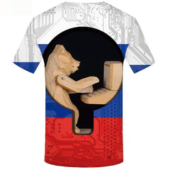Bear T shirts Men Military Tshirts Casual Russia T-shirts 3d Short Sleeve - KYKU