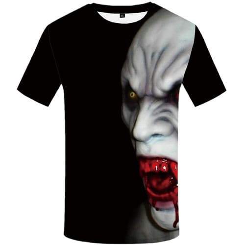 Halloween T shirts Men Ghost T-shirts 3d Blood T shirts Funny Black Tshirt Anime Short Sleeve T shirts Men women Digital - KYKU
