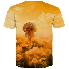 Skull T-shirt Men Guitar Shirt Print Music T shirts Funny Flame T-shirts 3d Harajuku Tshirts Novelty Short Sleeve Punk Rock - KYKU