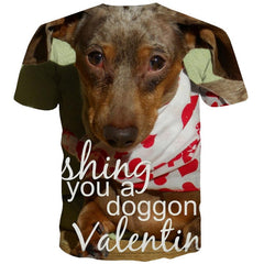 t shirt dog Puppy Cute Pets Hip hop tshirt 3D Cool big Smart dogs men art costume