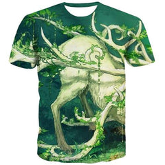Animal T shirts Men Deer Tshirt Printed Hip Hop Tshirt Anime Plant T shirts Funny Harajuku Tshirts Cool Short Sleeve Hip hop - KYKU