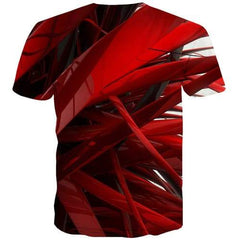 Psychedelic T shirts Men Red Tshirt Anime Punk Shirt Print Harajuku T shirts Funny Abstract Tshirts Casual Short Sleeve Hip hop - KYKU