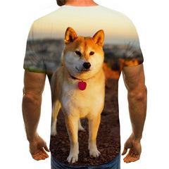 dog t shirt Puppy Cute animal t shirt 3D Cool big Smart dogs art costume men's