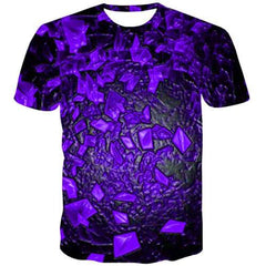 Graphic T-shirt Men Brick Tshirts Novelty Geometric T-shirts Graphic Blue Shirt Print Square Tshirt Anime Short Sleeve Punk Rock - KYKU