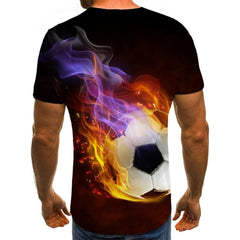 Flame T shirt Men Football Anime Clothes Black Tshirt Printed Harajuku Funny T shirts