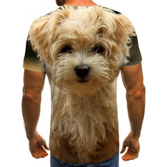dog shirt Puppy Cute animal tee shirt Cool art costume big Smart dogs men's