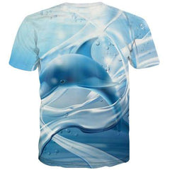 Dolphin T shirts Men Animal Tshirt Anime White Tshirts Casual Ocean Shirt Print Harajuku T shirts Funny Short Sleeve Hip hop Men - KYKU