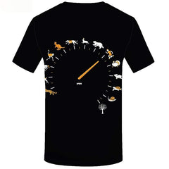 Clock T shirts Men Black Tshirt Anime Character Tshirts Cool Animal T-shirts 3d Tree T-shirts Graphic Short Sleeve summer
