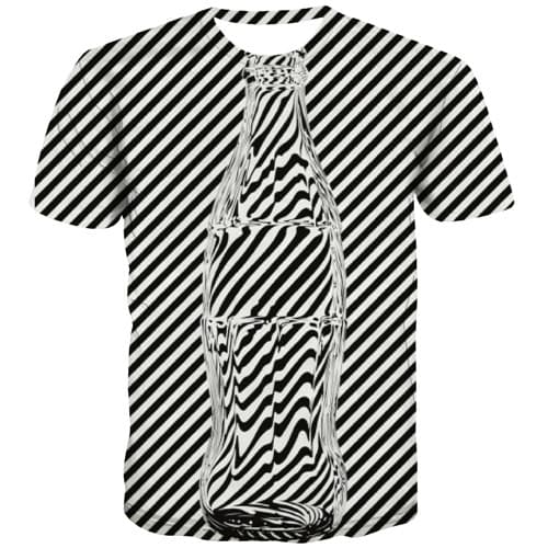 
Geometric T-shirt Men Abstract T-shirts Graphic Bottle Tshirts Cool Black And White T shirts Funny Leisure Tshirt Printed - KYKU
                