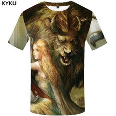 Cattle T-shirts Men Animal Tshirt Anime Art T-shirt 3d Beauty T shirts Funny Character Tshirts Print Mens Clothing Hip hop - KYKU