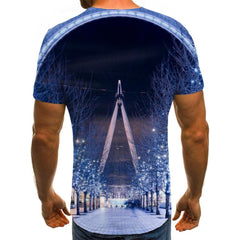 Ferris wheel street lights shirts top tee festival men Cool art costume Christmas