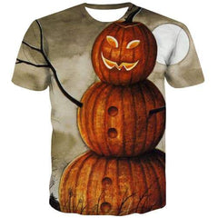 Pumpkin Head T-shirt Men Halloween Tshirts Novelty Scarecrow Tshirts Cool Cosplay T-shirts 3d Funny Tshirts Casual Short Sleeve - KYKU