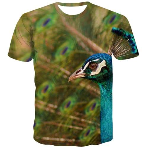 Peacock T-shirt Men Colorful Tshirts Novelty Harajuku T-shirts 3d Street Tshirt Anime Hip Hop Shirt Print Short Sleeve summer - KYKU