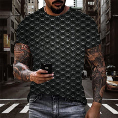 Black and green gradient irregular texture tshirt special texture Cool different art costume Casual men