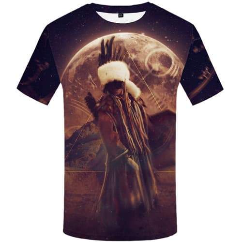 
Indians T shirts Men Moon Tshirt Printed Geometric T shirts Funny Mountain Tshirts Casual Native American T-shirts 3d - KYKU
                