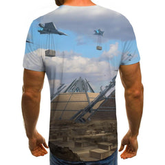 shirt Airship air ship Cool Casual art costume men flying ship