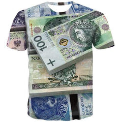 Money T shirts Men Harajuku T-shirts 3d Poland Tshirts Novelty Colorful Tshirts Casual Gothic Shirt Print Short Sleeve Fashion - KYKU