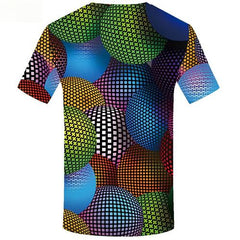 Psychedelic T shirts Men Balloon Tshirt Printed Colorful Shirt Print Gothic Tshirt Anime Short Sleeve Full Print Men New Slim