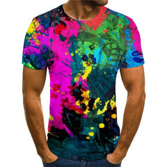 t shirt abstract  tee top personality  Casual fun geometric colorful art men's art costume