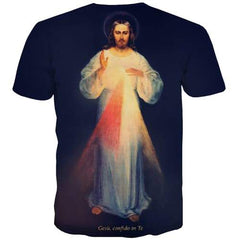 Jesus T-shirt Men Christian T shirts Funny Art Tshirts Cool Funny T-shirts 3d Harajuku T-shirts Graphic Short Sleeve Punk Rock - KYKU
