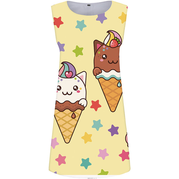 Unicorn Dress Women Animal Vestido Sexy Space 3d Print Colorful Party Food Ladies Dresses Womens Clothing Summer