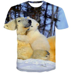 Bear T shirts Men Animal Shirt Print Lovely T-shirts 3d Cartoon T shirts Funny Harajuku T-shirts Graphic Short Sleeve Hip hop - KYKU