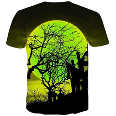 Tree T shirts Men Moon Tshirt Printed Novel Tshirts Novelty Harajuku Tshirts Cool Short Sleeve Hip hop Men Tee Top O-neck Rock - KYKU