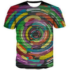 Psychedelic T shirts Men Dizziness Tshirts Casual Graffiti Shirt Print Abstract Tshirts Cool Gothic T-shirts 3d Short Sleeve - KYKU