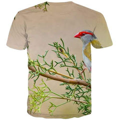 Bird T-shirt Men Animal Tshirts Casual Tree Tshirts Cool Harajuku Tshirt Printed Street T shirts Funny Short Sleeve Hip hop - KYKU