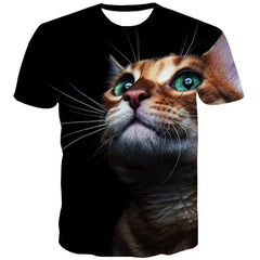 Cat T shirts Men Animal Tshirts Casual Lovely T-shirts 3d Cartoon T shirts Funny Funny Tshirts Cool Short Sleeve Hip hop Men - KYKU