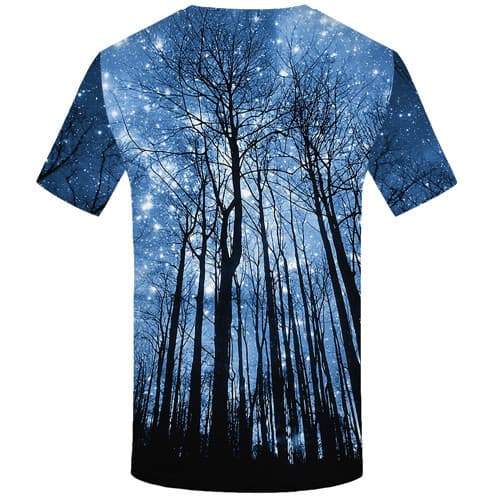 
Galaxy T-shirt Men Space Tshirt Anime Forest Tshirts Novelty Blue Tshirt Printed Gothic T-shirts Graphic Short Sleeve T shirts - KYKU
                