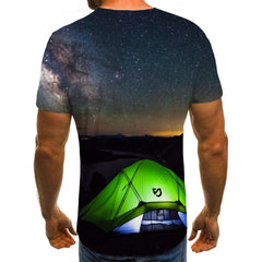Galaxy T shirt Men Space Tshirt Printed Nebula Funny T shirts Romantic Shirt Print