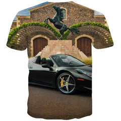 Car T-shirt Men Harajuku T-shirts Graphic Punk Rock Tshirts Novelty Hip Hop Tshirt Printed Cool Shirt Print Short Sleeve - KYKU