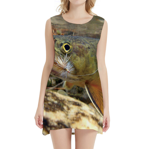 KYKU Fishing Dresses Women Animals Vestido Sexy Ocean 3d Print Hip