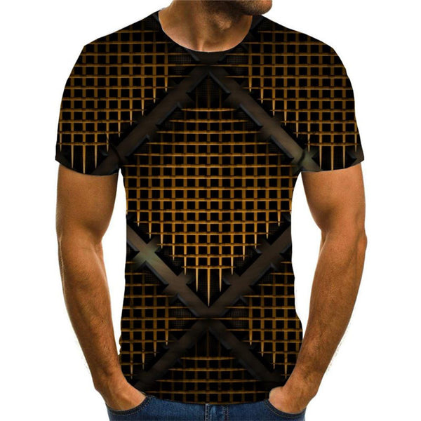 Gold Metal Check shirts Casual special texture different art costume men Casual