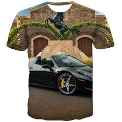 Car T-shirt Men Harajuku T-shirts Graphic Punk Rock Tshirts Novelty Hip Hop Tshirt Printed Cool Shirt Print Short Sleeve - KYKU