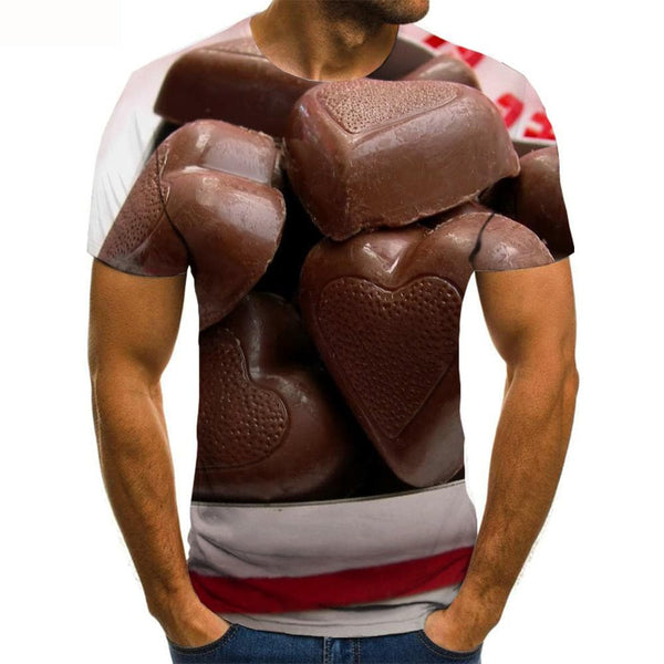 Love T shirt Men Food Tshirt Printed Chocolate Shirt Print Party Tshirts Casual
