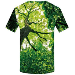 Eye T shirts Men Refraction Tshirts Cool Forest T-shirts Graphic Tree T shirts Funny Green Tshirts Novelty Short Sleeve T shirts - KYKU