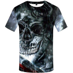 Skull T-shirt Men War Tshirts Cool Metal Tshirts Novelty Harajuku T-shirts Graphic Gothic Tshirt Printed Short Sleeve summer - KYKU
